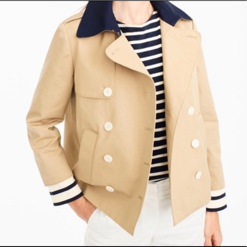 J.Crew Khaki Cropped Trench Coat